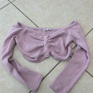 ZARA Pastel Lilac Button-Up Knit Cardigan